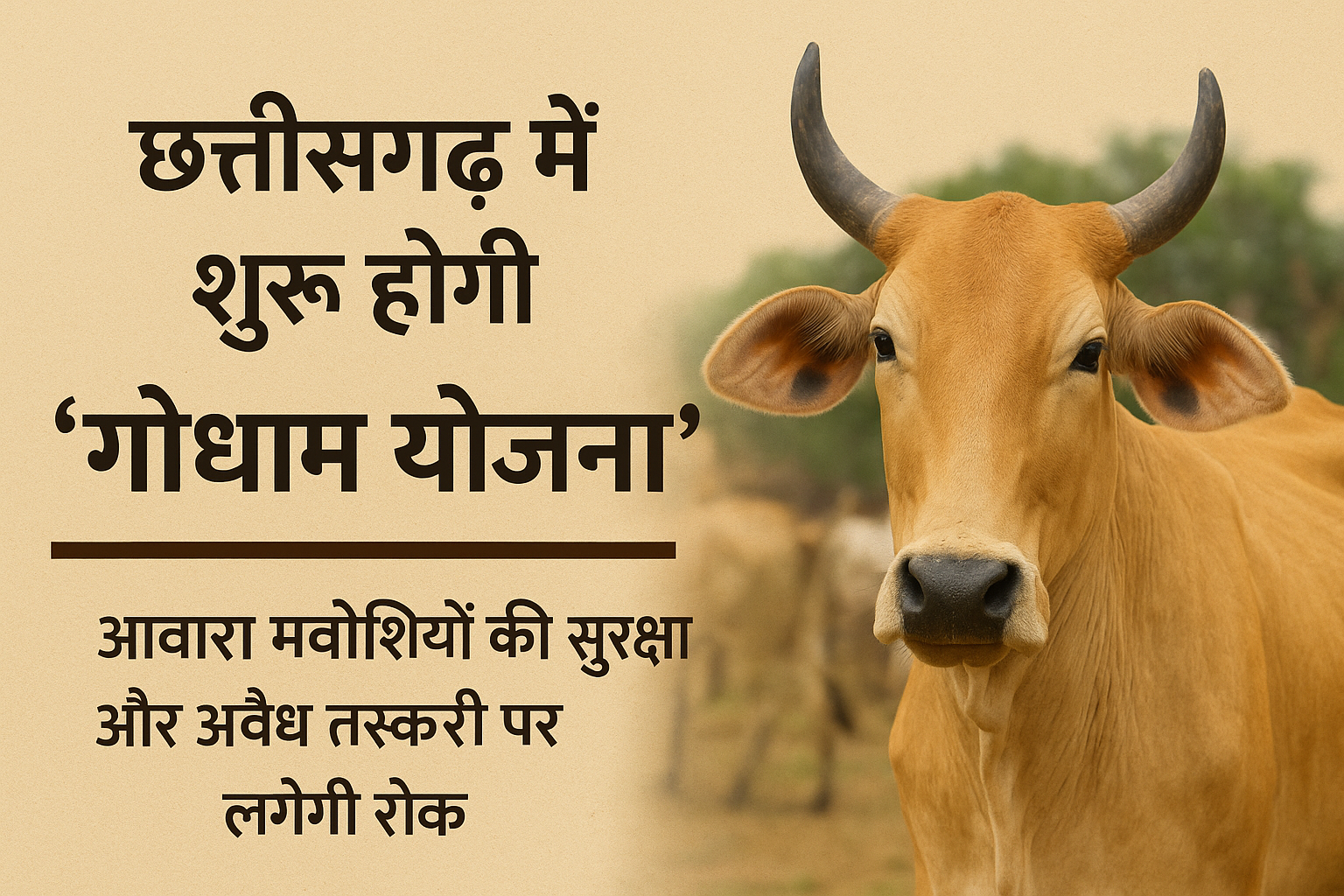 छत्तीसगढ़ में जल्द शुरू होगी ‘गौधाम योजना’, आवारा मवेशियों की सुरक्षा पर जोर